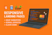 build responsive HTML CSS landing pages from figma or PSD