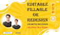 create editable and fillable PDF forms and professionally redesign your pdfs