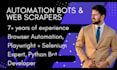 build automation bots using playwright, selenium, and python scripts