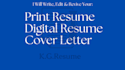 write, edit and revive your resume, cover letter, CV, linkedin