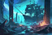 design 2d background and game environment concept art