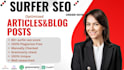 write surfer SEO optimized articles with jasper ai