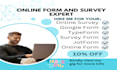 design custom online forms and surveys using google forms, typeform, jotform