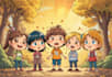 draw cute children comic cartoon in this style