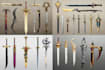 create a game and fantasy weapon design and illustration