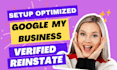 fix google my business optimize, gmb setup, gmb suspension