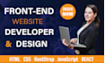 do frontend web development using react, HTML, CSS, bootstrap, js