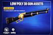 create a low or high poly 3d gun for your game