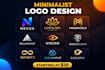 create a professional minimalist logo design for your brand