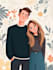 draw a cute cartoon couple portrait