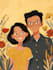 make realistic vector art couple portrait