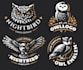 do cool owl mascot logo design with business service