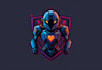 make gaming robotic mascot logo