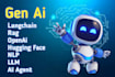 develop gen ai solution, rag, train ai models, llm, ai chatbot, nlp and ai agent