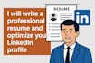 write a professional resume and linkedin profile