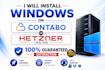 install windows on contabo or hetzner server