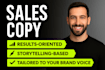 write powerful sales copy, email copy and landing page copy