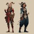 create dnd character art and sci fi concept art