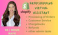 help in dropshipping business, customer service, and virtual assistant