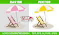 raster to manual vector image tracing, logo redesign high quality