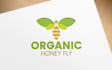 unique eye catching honey bee logo label design