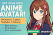 design a custom anime profile pic using ai tools