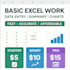 do basic excel data entry, summaries, and charts