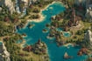 create a map illustration, fantasy map, city map tourist map