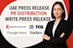 write uae press release PR distribution, abu dhabi, dubai, sharjah pr