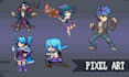 do pixel art character sprite sheet fighting retro pixel art animation rpg game