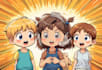 draw cute children comic cartoon in this style