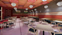 design modern office and cafeteria interior in 3d