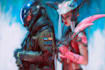 design cyberpunk and fantasy character splash art