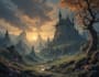 draw fantasy background and landscape