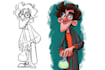 design a 2d cartoon character