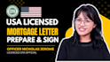 prepare, sign mortgage letter, cpa comfort letter, usa self employment letter
