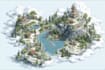 vector map illustration map design isometric fantasy map
