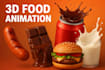 create hyper realistic 3d food beverage, cgi animation for marketing ads
