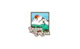 design minimal mountain lake and snow logo