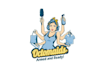 design mascot cartoon octomaids logo