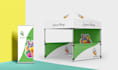 design canopy tent, table cloth, roll up banner and  flag