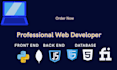 build custom website development, front end developer, full stack developer