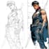 drawing custom superhero character in action