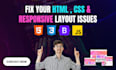fix html, css, bootstrap and responsiveness issues
