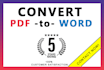 convert PDF to word, doc, docx professionally