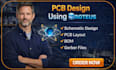 make pcb design schematic, layout, circuit design using proteus