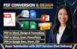 do convert PDF to word, PDF to excel, google sheets, docs, csv, typing services