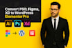 convert figma, PSD, xd, ai to wordpress with elementor
