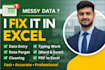 provide excel data entry, formatting, and cleanup services