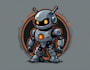 design creative robot head mascot logo